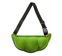 Unisex Chest Bag, Plush Bean Shape, Waist Bag, Shoulder Bag, Daypack, Shoulder Bag, Bum Bag with Adjustable Strap, Green, 14.9 x 6.3 x 2.7 inch/38 x 16 x 7 cm, Novelty