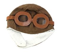 Unisex Children Pilot Hat Aviator Earflap Cap Warm Winter Flight Hat with Goggles Earmuffs Photography Prop for Baby Kid Brown