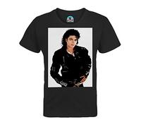 Unisex Children's T-Shirt Michael Jackson Singer Style Pop Star Celebrite, Black, 8 Years