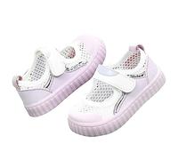 Unisex Children's Trainers Girls Mary Jane Low Shoes for Girls Baby Toddler Age Rubber Sole Breathable Children's Canvas Sneakers Canvas Shoes Mary Jane School Shoes for Girls, purple, 18 EU