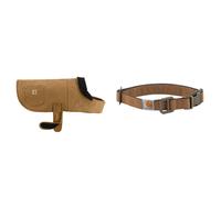 Unisex Chore Coat, Brown/Brass, S UK & Dog Collar, Brown, Medium