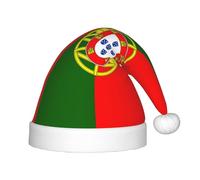 Unisex Christmas Hat Portuguese Flag Print Santa Hat for Christmas New Year Festive Party
