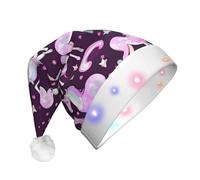 Unisex Christmas Unicorn LED Light Up Beanie Hat for Adults New Year Holiday Party