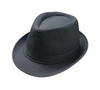 Unisex Classic 20s Trilby Fedora Hat with Band Casual Jazz Cap Manhattan Short-Brim Structured Gangster Panama Wedding Dress Up Jazz Caps Grey