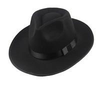Unisex Classic Fedora Hats with Belt Buckle Solid Color Wide Brim Adjustable Cotton Panama Hat Weddding Rancher Church Hats for Men Women Black