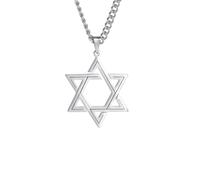 Unisex Classic Star of David Necklace Stainless Steel Jewish Hexagram Pendants Chain Religious Amulet Jewelry fashion