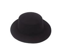Unisex Classic Trendy Fedora Hat Wide Brim Floppy Wool Panama Hat Church Derby Cap(Black)