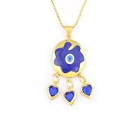 unisex Classic Turkish Blue Evil Eye Heart Pendant Necklace Exquisite Crystal Glazed Round Lucky Jewelry Party Birthday Gift gifts