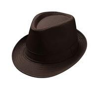 Unisex Classic Vintage Large Brim Panama Hat Summer Outdoor Lightweight UV Protection Canvas Sunhat Fashion Casual Twill Wide Brim Fedoras Hat Plain Dome Breathable Fishermen Hats Brown