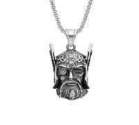 Unisex Classic Vintage Stainless Steel Black Viking Warrior Bell Pendant For Men Punk Ancient Warrior Helmet Necklace Amulet Jewelry fashion gifts