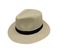 Unisex Classic Vintage Wide Brim Panama Hat Square Cartridges Stylish Casual with Band Fedora Hats Summer Outdoor UV Protection Straw Sun Hat Cowboy Breathable Solid Jazz Hats
