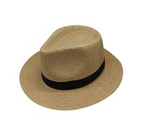 Unisex Classic Vintage Wide Brim Panama Hat Square Cartridges Stylish Casual with Band Fedora Hats Summer Outdoor UV Protection Straw Sun Hat Cowboy Breathable Solid Jazz Hats