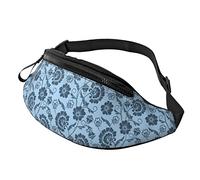 Unisex Classical Luxury Old Fashioned Floral Print Belt Bag, Adjustable Strap Waist Bag Crossbody Bag for Travel Hiking Sports