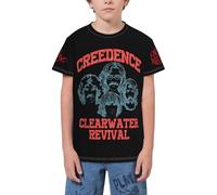 Unisex Clearwater Revival Rock Band T-Shirts Teenager Multi-Sided Printing Short Sleeve Tops Versatile Fashionable Tee-Shirts Multicoloured XL