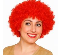 Unisex Clown Wig Circus Funny Fancy Party Dress Accessory Afro Stag Do Fun Joker (Red)