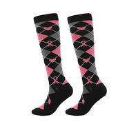 Unisex Colorful Ribbon Sports Running Compression Socks | Breast Cancer Awareness Day Gifts For Womens Girls Unisex Awareness Theme Printed Mid Calf Casual stocking Hose Sports Running