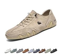 Unisex Comfortable Hike Barefoot Shoes, Outdoor Slip On Beck Shoes Casual Non-Slip Breathable Lightweight Walking Shoes for Driving & Commuting Loafers(Color:Khaki,Size:45 EU)
