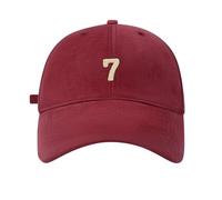 Unisex Cotton Baseball Cap with Embroidered Number 7 - Curved Brim, Comfort Fit, Ideal for Outdoor and Casual Style