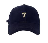 Unisex Cotton Baseball Cap with Embroidered Number 7 - Curved Brim, Comfort Fit, Ideal for Outdoor and Casual Style