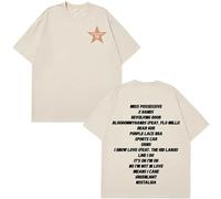 Unisex Cotton Tee Tate McRae Short Sleeve Round Neck Hip Hop Graphic Tshirt for Men Women (Khaki,S)