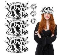 Unisex Cow Bucket Hat with Cute Horn Ears Cow Print Summer Fisherman's Hats Print Sun Cap for Women with Uv Protection, 3pack Black, One Size