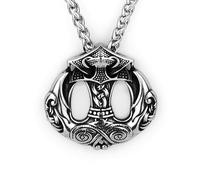 unisex Creative Design Vikings Crow Anchor Pendant Necklace Men's Domineering Black Plated Necklace Celtic Rune Jewelry gifts