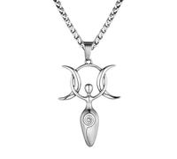 unisex Creative Wicca neoprene moon goddess necklaces for men and women pendant pagan talisman Greek mythology Gaia jewelry Jewelry Accessories