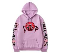 Unisex Crew Neck Anime Print Pullover - Helluva Boss Graphic Sweater Casual Loose Long Sleeve Hoodie Purple