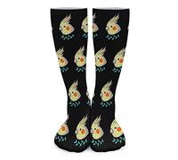 Unisex Crew Socks Cute Cockatiel Head Sport Sock Moisture Wicking Work Socks Breathable Athletic Socks, For Hiking, Trekking, 40Cm