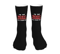 Unisex Crew Socks Im The Nicest Asshole Youll Ever Meet Boot Socks Moisture Wicking Durable Men'S Dress Sock, For Basketball, Outdoor, Walking, 40cm