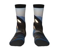 Unisex Crew Socks Killer Whale Crew Socks Sustainable Soft Sport Sock, For Outdoor, Hiking, Football, 40cm
