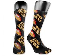 Unisex Crew Socks Send Noods Funny Noodles Work Socks Soft Classic Sport Sock, For Hiking, Walking, Yoga, 40cm