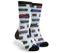 Unisex Crew Sports Socks Train Cars Cool Crazy Socks Comfortable Walking Socks Funky Workout Socks For Trekking Camping Climbing