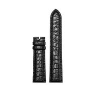 Unisex Crocodile Leather Watch Strap Compatible With Tissot Longines Omega No Buckle Bracelet 16mm 18mm 20mm 22mm Black Brown Blue Wristband(Black NO bk B,23mm)