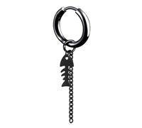 Unisex Cross Moon Star Leaf Stick Geometry Fish Bone Chain Hoop Drop Earrings Chic Man Titanium Steel Tassel Punk Party Nice and Practical