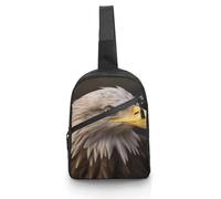 Unisex Crossbody Bag Lightweight Foldable Chest Bag Bald Eagle Sling Bag for Travel, Hiking