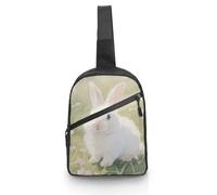 Unisex Crossbody Bag Lightweight Foldable Chest Bag Easter Rabbit Sling Bag for Travel, Hiking