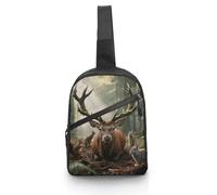 Unisex Crossbody Bag Lightweight Foldable Chest Bag Forest Wildlife Sling Bag for Travel, Hiking
