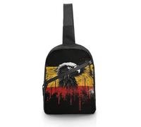 Unisex Crossbody Bag Lightweight Foldable Chest Bag Germany Flag Eagle Sling Bag for Travel, Hiking