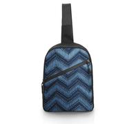 Unisex Crossbody Bag Lightweight Foldable Chest Bag Gradient Blue Denim Sling Bag for Travel, Hiking