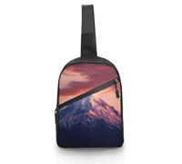 Unisex Crossbody Bag Lightweight Foldable Chest Bag Mount at Sunset Sling Bag for Travel, Hiking
