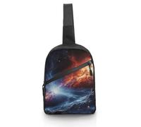 Unisex Crossbody Bag Lightweight Foldable Chest Bag Outer Space Stars Sling Bag for Travel, Hiking
