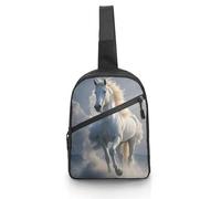 Unisex Crossbody Bag Lightweight Foldable Chest Bag The Galloping Horse Is Galloping Sling Bag for Travel, Hiking
