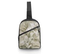 Unisex Crossbody Bag Lightweight Foldable Chest Bag Two White Lilies Sling Bag for Travel, Hiking