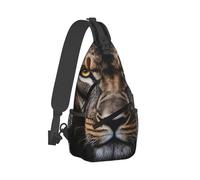Unisex Crossbody Shoulder Bag Animal King Water Lion Painting Chest Backpack Casual Shoulder Chest Bags for Cycling Hiking Working