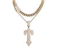 Unisex Cuban Link Chain Jewelry Versatile Full Crosses Pendant Necklace Cuban Chain For Casual And Formal Event Confidence