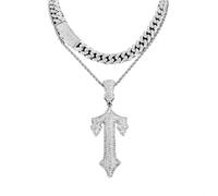 Unisex Cuban Link Chain Jewelry Versatile Full Crosses Pendant Necklace Cuban Chain For Casual And Formal Event Confidence