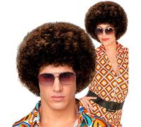 Unisex Curly - Brown Wig for Hair Accessory Fancy Dress | W WIDMANN MILANO Party Fashion - 70s disco wig