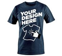 Unisex Custom Personalised Design Photo Image Text Name Printed T-Shirts Tees Top - Size 3XL - |Navy|
