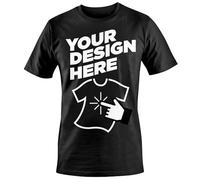 Unisex Custom Personalised Design Photo Image Text Name Printed T-Shirts Tees Top - Size M - |Black|